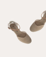 Alpargatas Cuña Media Textil Beige