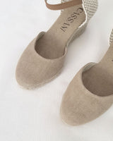 Alpargatas Cuña Media Textil Beige