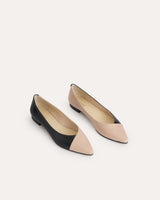 bailarinas bicolor beige y negro piel extra blanda made in spain