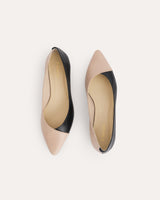 bailarinas bicolor beige y negro piel extra blanda made in spain