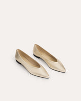 bailarinas piel metalizada dorada cassani shoes made in spain