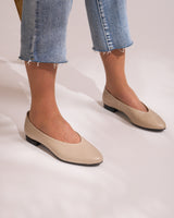 Bailarinas en piel beige made in Spain