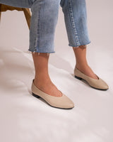 Bailarinas en piel beige made in Spain
