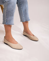 Bailarinas en piel beige made in Spain