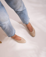 Bailarinas en piel beige made in Spain