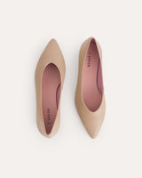 bailarinas en punta piel beige made in Spain