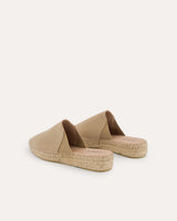 mules de mujer en serraje beige y yute natural
