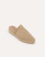 mules de mujer en serraje beige y yute natural