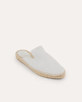Mules planos blancos en yute natural