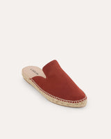 mules planos de yute natural color teja