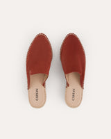 mules planos de yute natural color teja