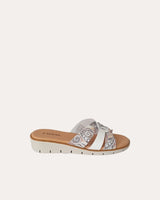 Sandalias Cruzadas Piel Blanca