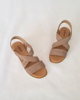 Sandalias Cuñas Tiras Piel Soft Taupe