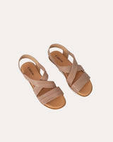 Sandalias Cuñas Tiras Piel Soft Taupe