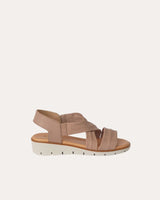 Sandalias Cuñas Tiras Piel Soft Taupe