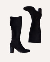 Botas altas negras caña elástica. Fabricadas y diseñadas en España de forma sostenible