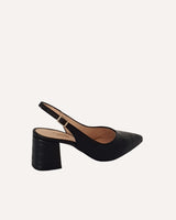 zapatos de salón destalonados piel efecto coco con tacón midi ancho y plantilla super cómoda. Fabricados a mano en España