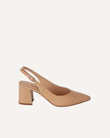 zapatos de salón destalonados con tacón medio ancho y plantilla acolchada muy cómoda