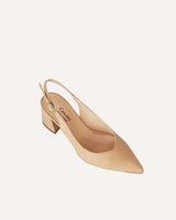 zapatos de salón destalonados con tacón medio ancho y plantilla acolchada muy cómoda