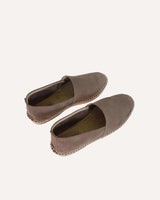 Alpargatas clásicas de hombre en piel de serraje gris oscuro con yute 100% ecológico fabricadas en España