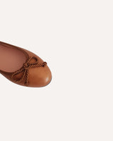 bailarinas piel brillo marrón cassani made in spain