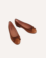 bailarinas piel brillo marrón cassani made in spain
