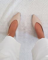 bailarinas en punta piel beige made in Spain