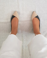 bailarinas bicolor beige y negro piel extra blanda made in spain