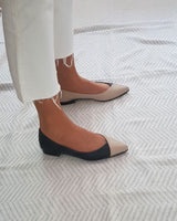 bailarinas bicolor beige y negro piel extra blanda made in spain