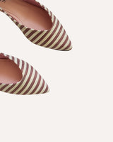 bailarinas rayas granate fabricadas a mano en España