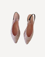 bailarinas rayas granate fabricadas a mano en España