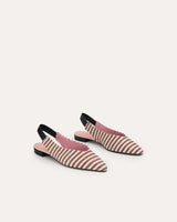 bailarinas rayas granate fabricadas a mano en España