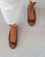 bailarinas piel brillo marrón cassani made in spain