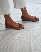 bailarinas piel brillo marrón cassani made in spain