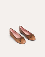 bailarinas piel brillo marrón cassani made in spain