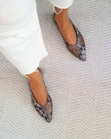 Bailarinas animal print serpiente marrón Made in Spain