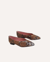 Bailarinas animal print serpiente marrón Made in Spain