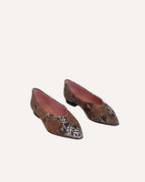Bailarinas animal print serpiente marrón Made in Spain