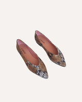 Bailarinas animal print serpiente marrón Made in Spain