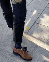 Zapatos de cordones y bluchers de mujer en piel marrón. Diseñados y fabricados en España. Cassani Shoes Made In Spain