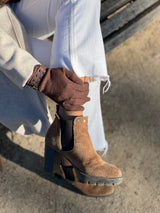 botines chelsea camel con plataforma track