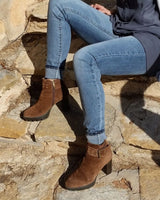 botines marrones con suela track