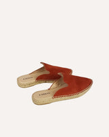 mules planos de yute natural color teja