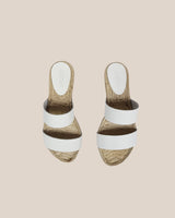 Sandalia Plana Dos Tiras Piel Blanca