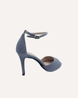 sandalias tacón alto aguja en piel gris fabricadas a mano en España