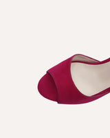 sandalias tacón alto aguja en piel roja fabricadas a mano en España