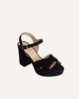 sandalias cruzadas con plataforma y tacón ancho made in Spain