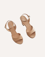 sandalias con plataforma en piel efecto coco nude. Cassani Made in Spain