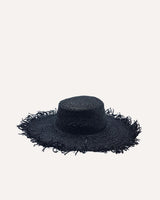 Sombrero negro de ala ancha deshilachada. Cassani made in spain