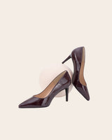 Stilettos en piel charol vino fabricados en España